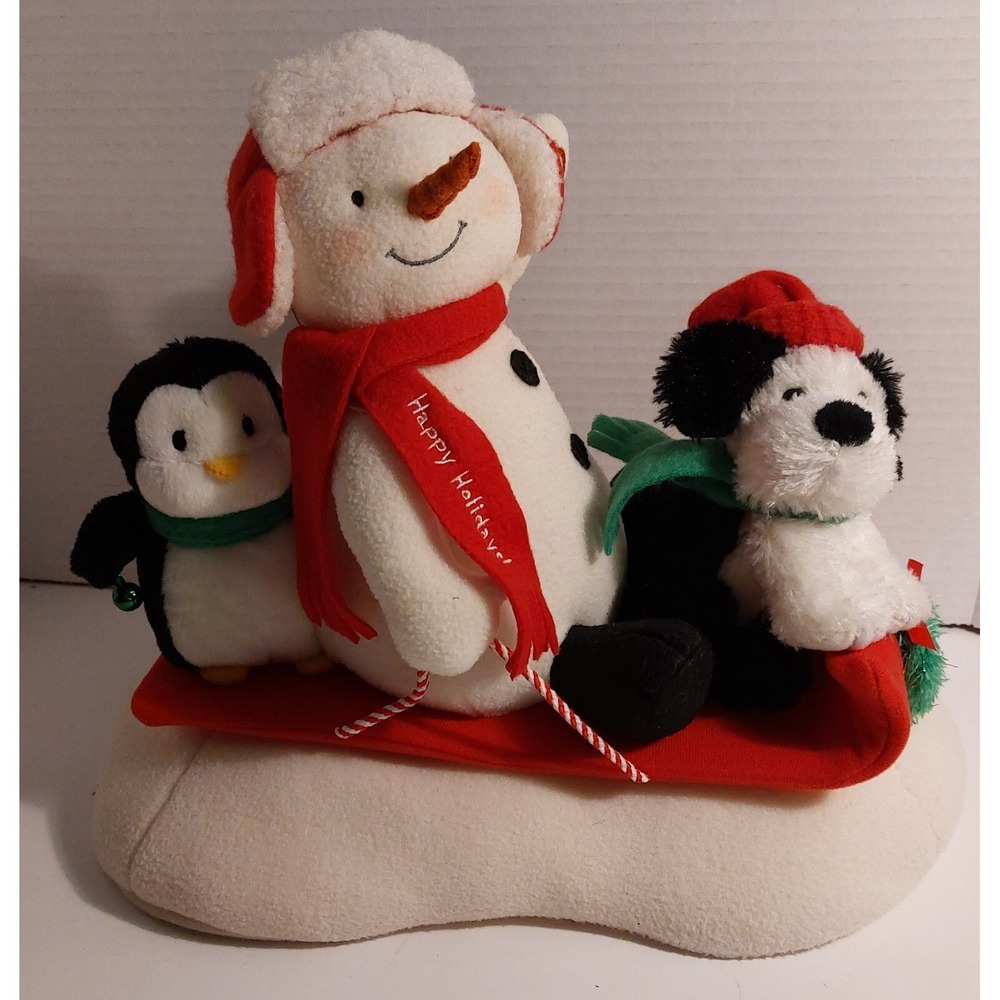 Hallmark Jingle Pals Animated Musical "Sleigh Ride" 2007 Penguin Dog WORKS Great